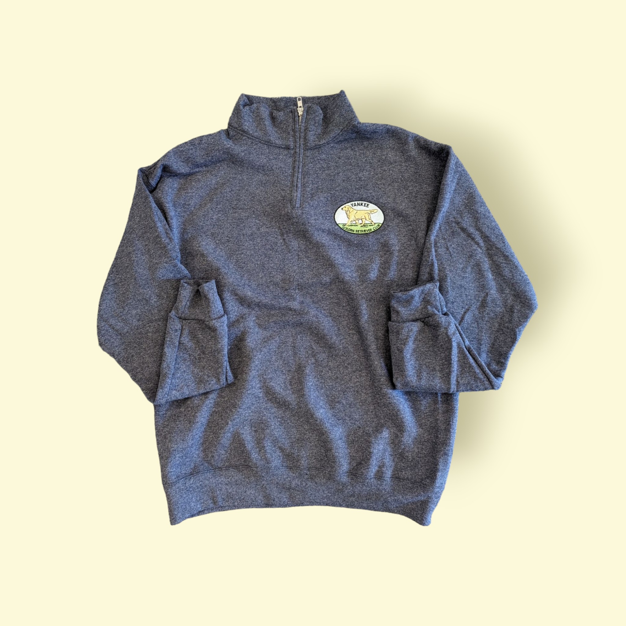 Quarter-zip pullover custom embroidered with the Yankee Golden Retriever Club logo