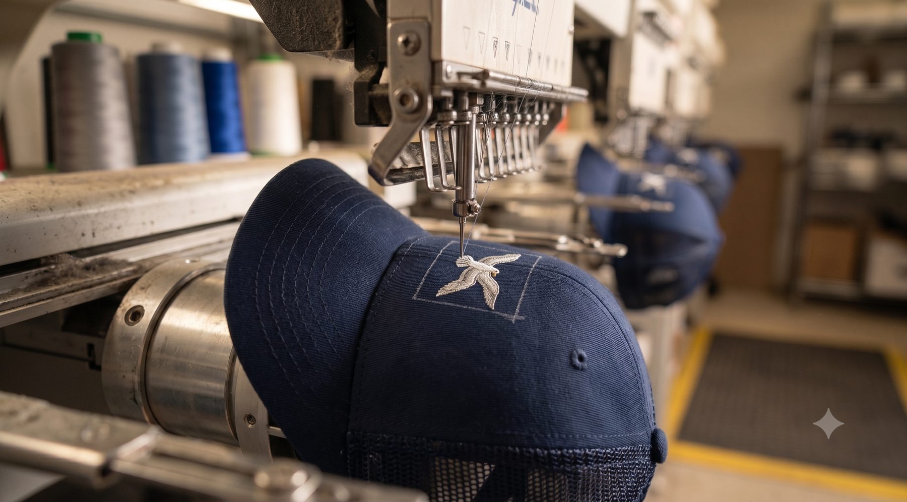 East Coast Embroidery's hat decoration process